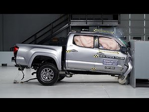 2019 Toyota Tacoma crew cab passenger-side small overlap IIHS crash test