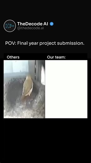 Decode AI | POV: Final year project submission. Others: Perfect structure. Clean execution. Everything exactly where it’s supposed to be. Our team:... | Instagram