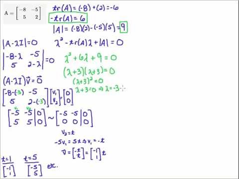 Find Eigenvalue and Eigenvector of 2 by 2 Matrix (Repeated Eigenvalues)