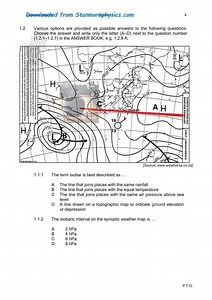 1.1.1 The term isobar is best described as ...A. The line tha... | Filo