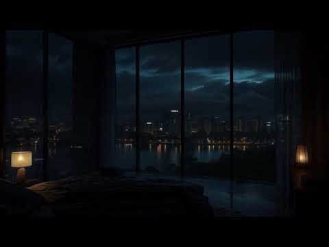 “Rainy Night City View from Bedroom Window 🌃 | Deep City Ambience for Sleep & Relaxation (8 Hours)