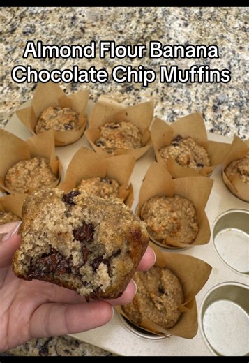 Almond Flour Banana Chocolate Chip Muffins