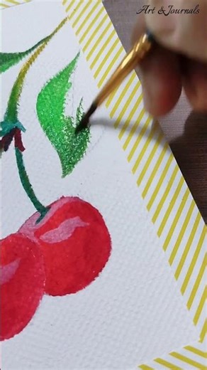 Wait For It... Realistic Cherries with Water Drops 💧 #art #painting