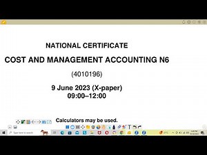 COST AND MANAGEMENT ACCOUNTING N6 QUESTION 1 JUNE 2022