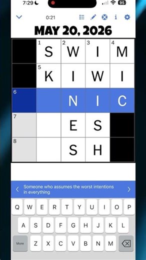 NYT Mini X-Word 5/20/26 | #nytcrosswordanswers #wordpuzzlegame #crosswordpuzzles
