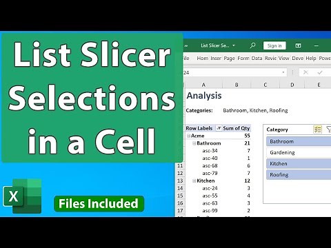 List Slicer Selections in a Cell in Excel