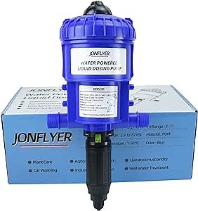 GEN Ⅱ 0.2-3.5% Fertilizer Injector Automatic Chemical Liquid Dosing Pump,13.21 GPM,POM Housing,Water Powered Liquid Dispenser for Drip Irrigation Garden Greenhouse Livestock Water Well