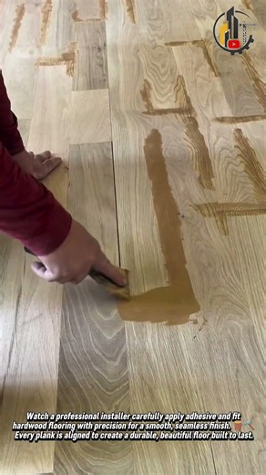 Perfect Hardwood Flooring Install 🪵✨ #Flooring #Construction
