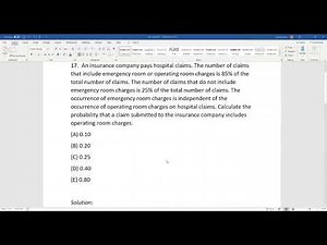 Actuarial SOA Exam P Sample Question 16 Solution