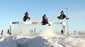🏁 Elias Ishoel lets it fly in Fargo! He is back on the top step of the AMSOIL Snocross podium! 📺 https://flosports.link/3hr6bPC | FloRacing