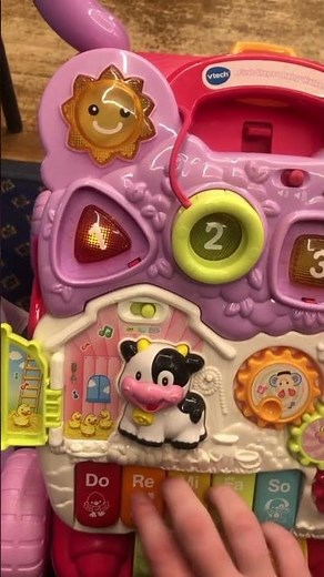 Vtech first steps pink farm designed baby walker in Mansfield civic centre children’s market