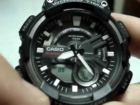Setting Casio AEQ-110W analog time | How to set AEQ-110W
