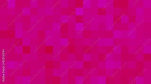 Animated vivid pink color pixel art loop background. 80s Retro games concept. Squares pixel block pattern background. Abstract textured polygonal background with copy space