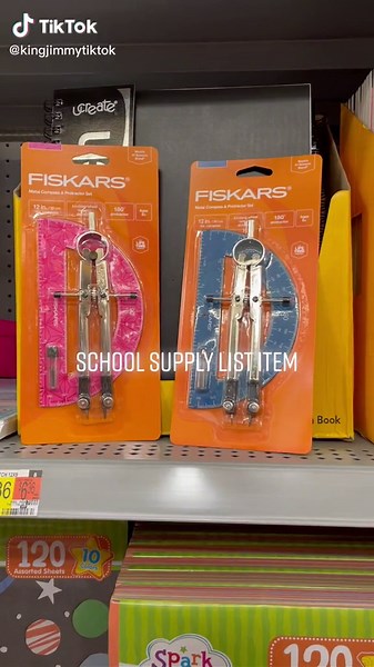 Fiskars has the cutest compass and protractor thats on my son’s dchool supply list. #fiskars #walmartfinds #schoolsupplylist #compass #protractor