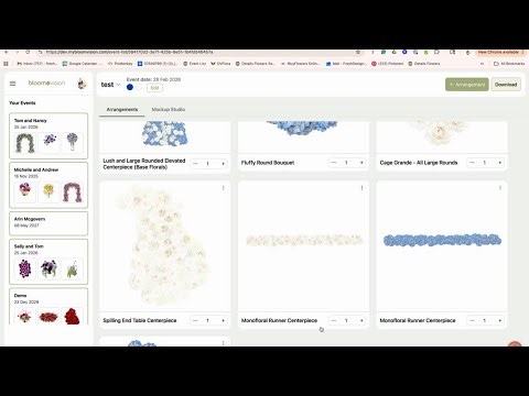 Table Scape on Bloom Vision Event Mockup Software