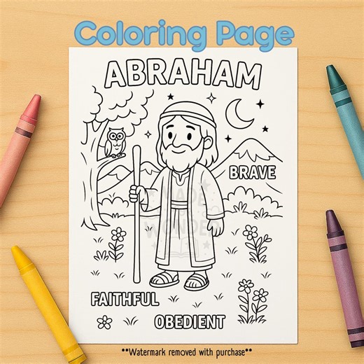 Abraham | Boys of the Bible Coloring Page – Printable Bible Character for Kids | Digital Download - Etsy