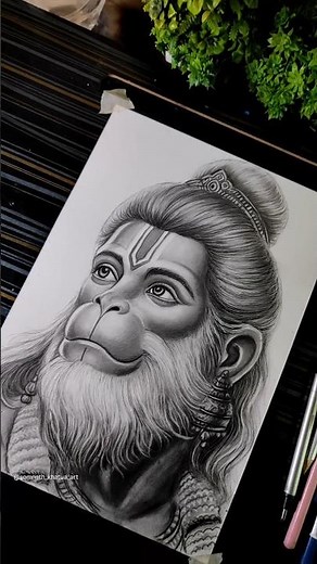 Lord Hanuman Ji Drawing ✍️ Realistic Pencil Sketch 😍❤️‍🩹 #shorts #hanumanji #hanumanchalisa#drawing