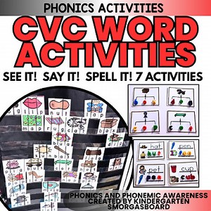 CVC Words:  CVC Word Games: Phoneme Segmentation Activities