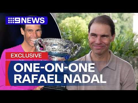 A one-on-one with tennis legend Rafael Nadal at the Australian Open | 9 News Australia