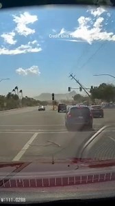 HIGH VOLTAGE HAVOC: Dashcam video captures the terrifying moment a car narrowly escapes a row of power lines as they come crashing down on a busy highway. | Fox News