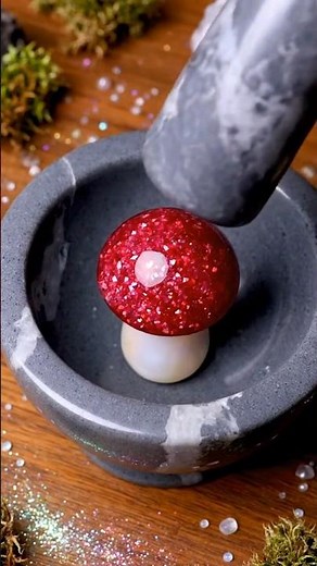 Crushing Ruby and Pearl Mushroom In a Mortar | Hypnotic 4K ASMR