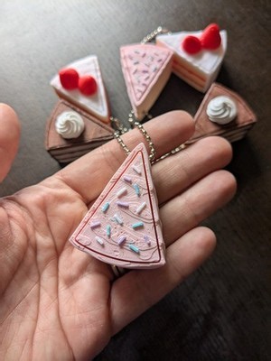 Cake Slice Clicker Fidget – Mini Sweet Treat Keychain (Pink Birthday Cake) | eBay