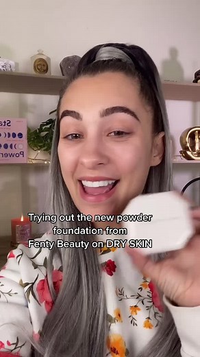 FINALLY testing out the new @fentybeauty powder foundation on dry skin #makeuptutorial #makeupreview #fentybeauty #makeup #dryskin