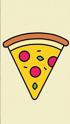 How to Draw Pizza in 20 seconds! 🍕 #easydrawing #drawpizza #drawing