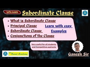 Sub-ordinate Clause and Its Types | Conjunctions with Examples | English Grammar Lesson
