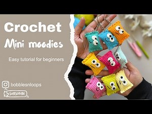 Crochet Mini Moodies keychain/bag charm|step by step guide|Tutorial for beginners