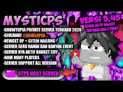 GTPS Terbaru 2026 ❗ MYSTICPS❗ Giveaway @Developer 🤩 - Growtopia private server