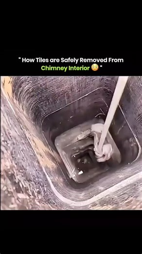 explaining_world 🌐 on Instagram: "Removing old chimney tiles isn’t done by hand — it’s done with precision tools designed to break the tiles from the inside without damaging the chimney walls. 🔹 1. A specialized rotary tool is lowered inside It rotates with controlled force to crack the old flue tiles. 🔹 2. Vibrations loosen the tile pieces The tool shakes the tile lining without harming the chimney structure. 🔹 3. Tiles collapse inward safely Instead of falling outward and causing damage, e