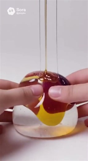 Multi-Color Honey Swirl Slime ASMR | Juicy Squish Sphere (10s) #asmr