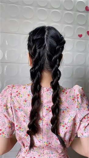 How to do double rope braids on yourself #hairstyle #shorts