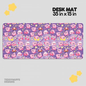Kirby Desk Mat | Mousepad | Game Decor | Computer Accessory | Video Game - Etsy