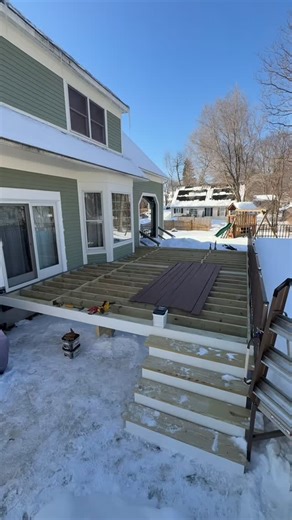 Worcester & Central MA Deck Builder on Instagram: "Okayyyy Worcester friends… this one is a beauty 🤎 We installed decking today on this pool deck using @timbertech Advanced PVC in English Walnut and I am OBSESSED. The color is that perfect rich brown with just enough warmth to make the whole backyard feel cozy but still high-end and clean. This is why we love working with TimberTech Advanced PVC — no splinters for bare feet, low maintenance, and it’s built to handle our crazy Massachusetts weat