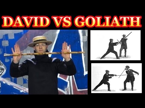 The cane of Bartitsu against two handed clubs and staffs - Self defense from 1900