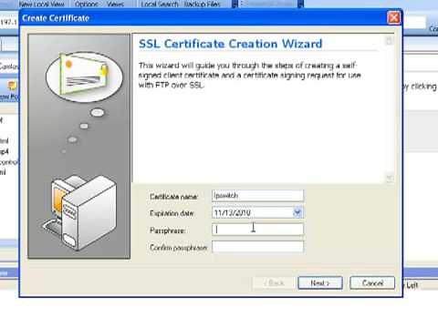 FTP Client 101: Creating an SSL Certificate in WS_FTP Professional