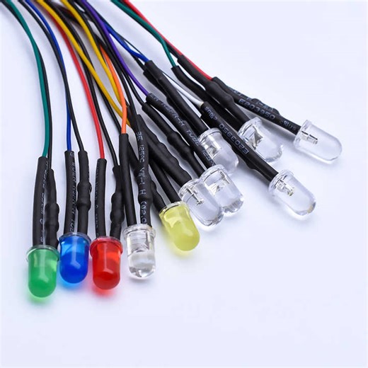 3v 5v 12v Single Flash 1.5hz 1hz 0.5hz Diffuse Clear White Red Blue Green Yellow Orange 3mm 5mm Pre Wired With Cable Led Diodes