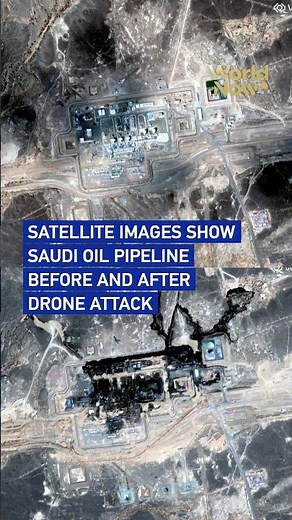 Satellite images show Saudi oil pipeline before and after drone attack #worldnow