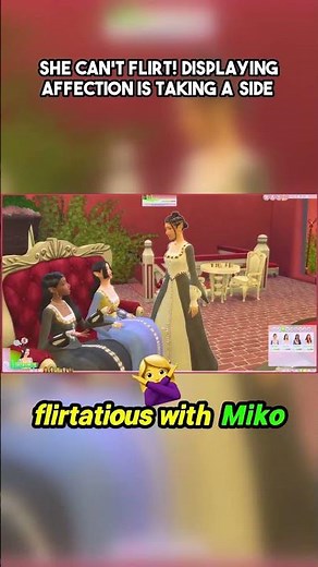 She can't flirt! Displaying affection is taking a side #sims4