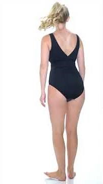 Dolfin Women's Aquashape Multi Stripe V-Neck Chlorine Resistant One Piece Swimsuit | SwimOutlet.com