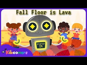 Fall Floor is Lava Challenge - Autumn Theme Obstacles - The Kiboomers Fun Dance Songs