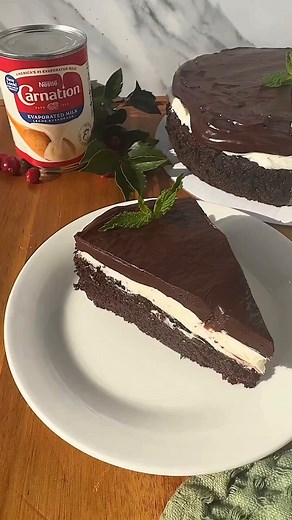 Turn a simple one-bowl chocolate cake into full holiday magic with Carnation 🍫🌱 This mint chocolate fudge version is rich, festive, and delicious! 😍✨ Mint Chocolate Fudge Cake🍫🌱 Ingredients 1c all-purpose flour ¼ c cocoa powder, sifted ¾ tsp baking soda 1 tsp baking powder 1 tsp salt 1c granulated sugar 1 egg, room temperature ½ c vegetable oil ½ c Carnation Evaporated Milk ½ c hot, strong-brewed coffee 1 ½ teaspoons vanilla Peppermint Cream ⅓ cup salted butter ⅓ cup vegetable shortening 1 