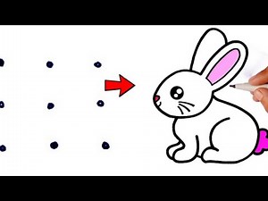 How to draw easy rabbit from 9 dots | Rabbit drawing step by step | Rabbit dots drawing | dpdrawing