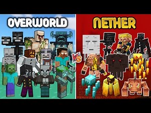 OVER WORLD vs NETHER Minecraft Mob Battle