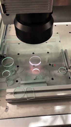 Advanced Laser Technology Cutting Intricate Circular Patterns in Thick Glass #ultrafastlaser