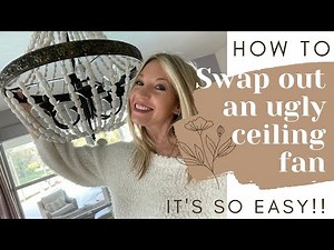 How to swap out a ceiling fan for a chandelier... IT'S SO EASY! | DecorSauce