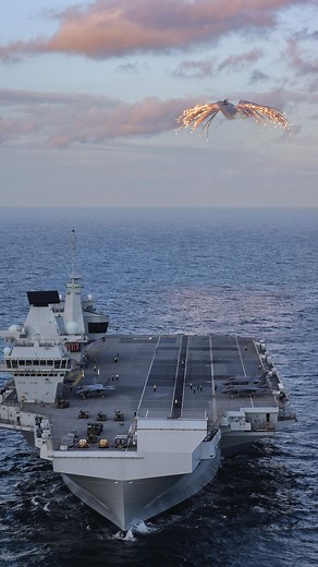 Royal Navy on Instagram: "Drop it 🎇 The Merlin MK2 from 820 NAS loaded and fired flares from HMS Prince of Wales for the first time as part of exercise Steadfast Defender. #nato #reellife #lifeatsea #reelvideos #RoyalNavy #aircraftcarrier #pov"