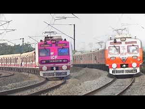 Beautiful Looking New Curvy EMU Local Train | New PINK MEDHA+Unique Livery EMU+Conventional EMU | IR